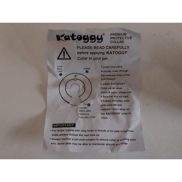 2 Katoggy Protect Inflatable Recovery Collar Blue Size Large 12 in. - 18 in. - Picture 13 of 13